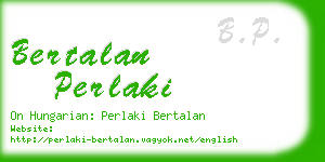 bertalan perlaki business card